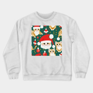 Santa Cat Kitten Pattern Crewneck Sweatshirt